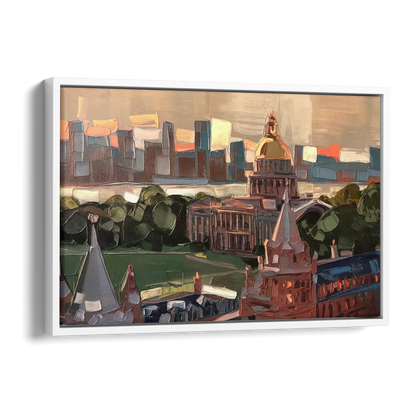 Boston Architectural Beauty Side - White Canvas Wall Art