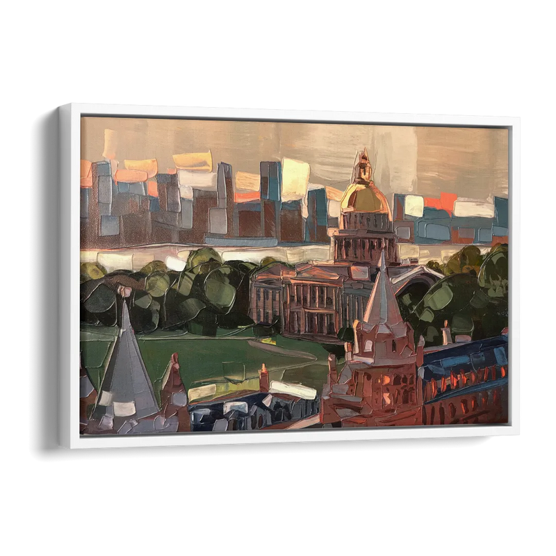 Boston Architectural Beauty Side - White Canvas Wall Art