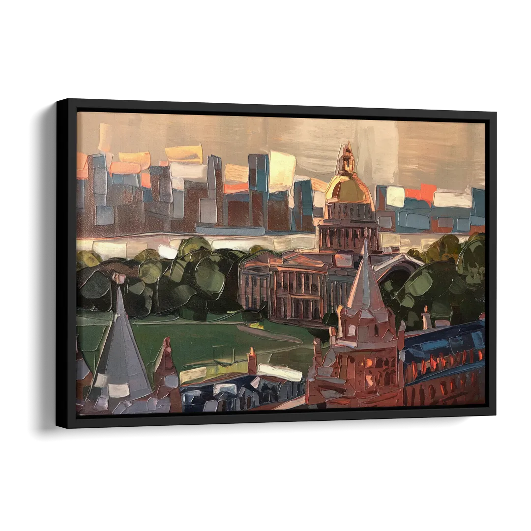 Boston Architectural Beauty Side - Black Canvas Wall Art