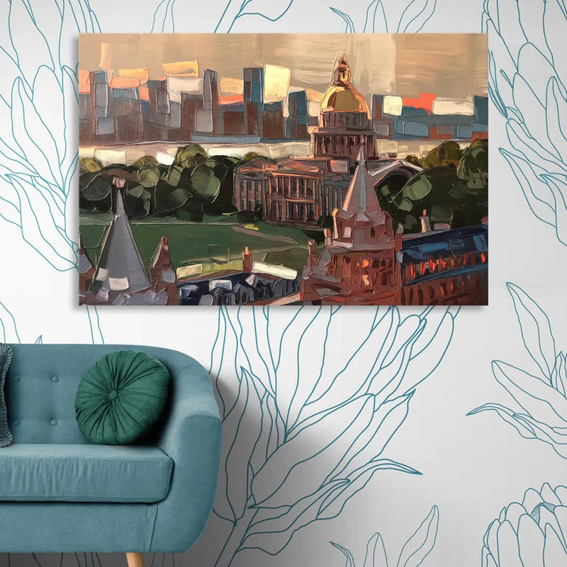 Boston Architectural Beauty Sitting Room - Canvas Wall Art