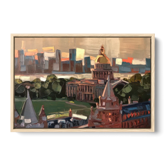 Boston Architectural Beauty - Oak Framed Canvas Wall Art - Front