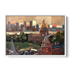 Boston Architectural Beauty - White Framed Canvas Wall Art - Front