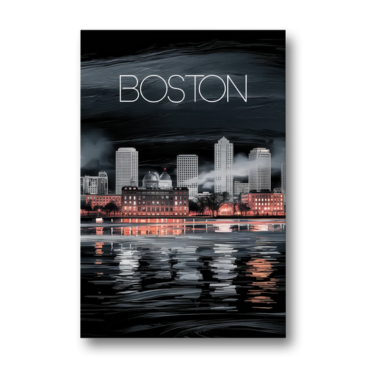 Boston Black and White Aesthetic - Canvas Wall Art - Front