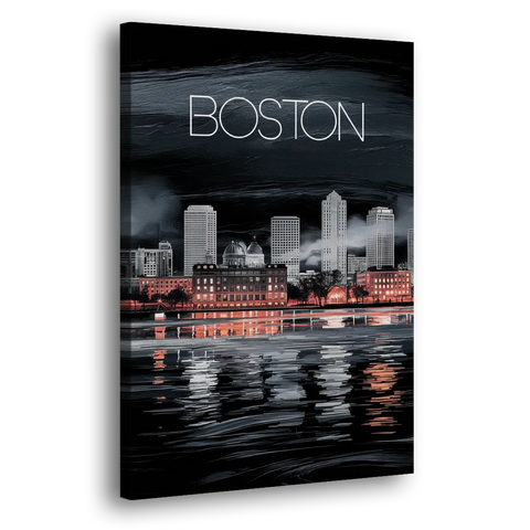 Boston Black and White Aesthetic - Canvas Wall Art