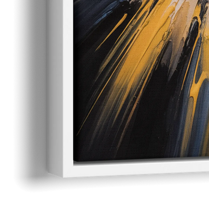Boston Bruins Impressionistic Emblem Art - Close-Up White Frame Canvas