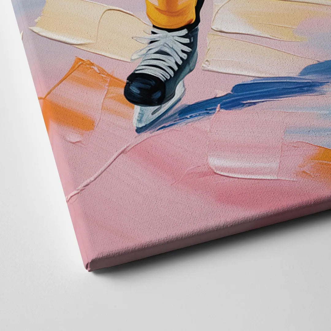 Boston Bruins Impressionistic Hockey Action Art Canvas Close Up