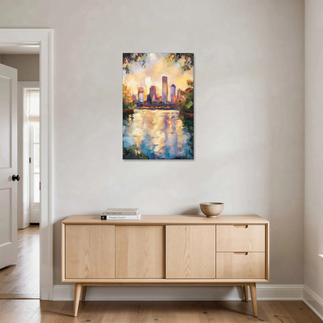 Boston Charles River Reflections - Canvas Wall Art - Coffee Table - 24x36