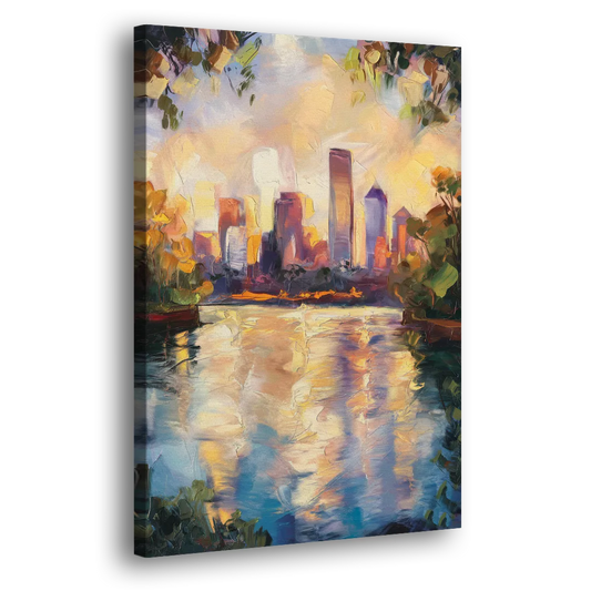 Boston Charles River Reflections Side - Canvas Wall Art