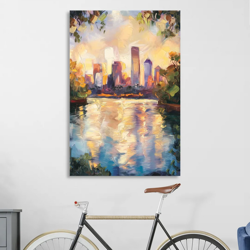 Boston Charles River Reflections Sitting Room - Canvas Wall Art