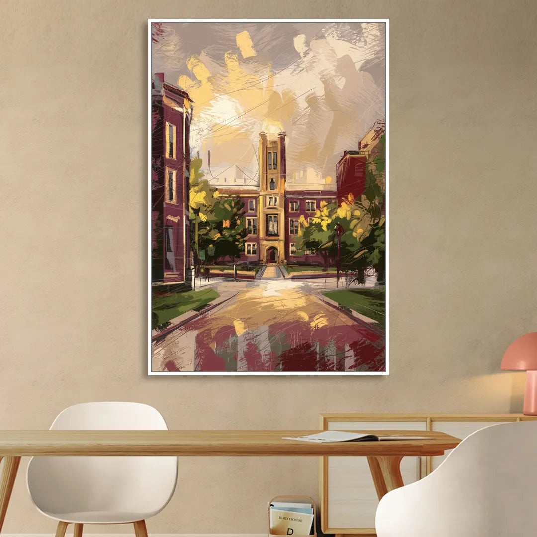 Boston College Eagles Spirit Living Room - White Canvas Wall Art