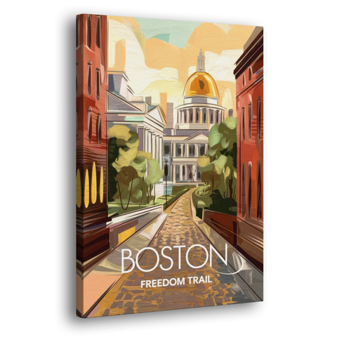 Boston Freedom Trail Highlights - Canvas Wall Art - Side
