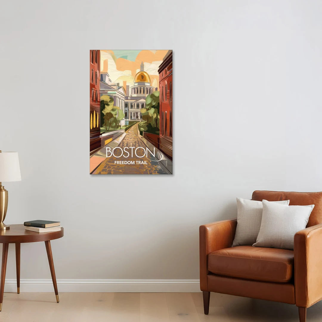 Boston Freedom Trail Highlights - Canvas Wall Art - Sofa - 24x36