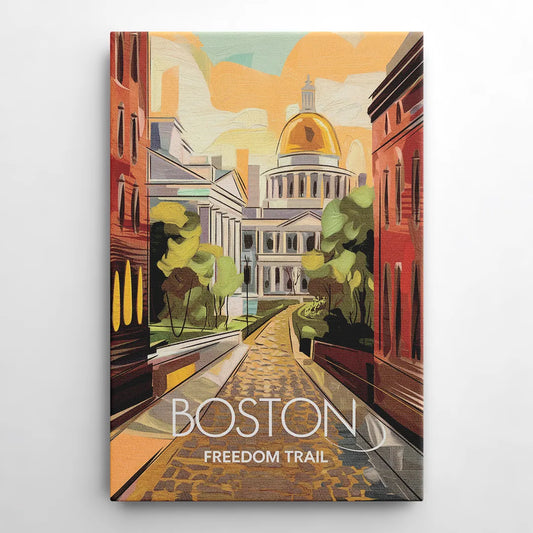 Boston Freedom Trail Highlights - Canvas Wall Art