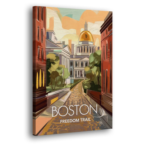 Boston Freedom Trail Highlights - Canvas Wall Art