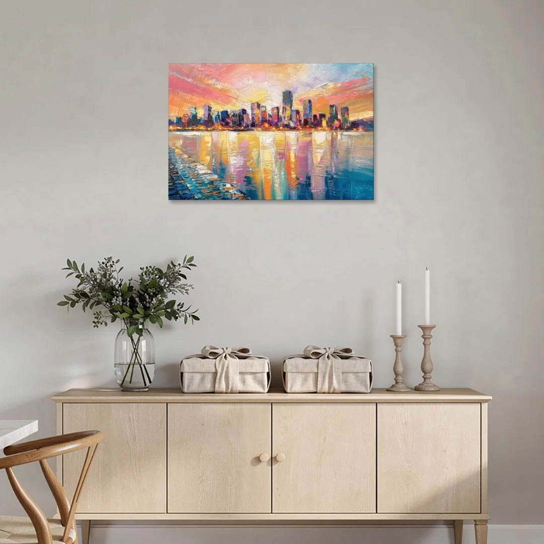 Boston Harbor Sunrise - Canvas Wall Art - Coffee Table - 36x24