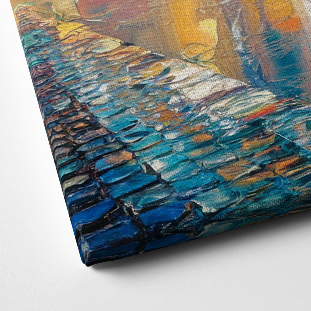 Boston Harbor Sunrise Canvas Close Up