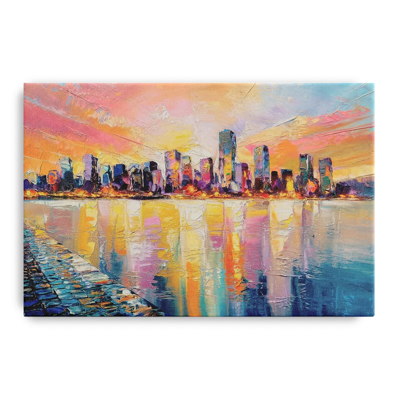Boston Harbor Sunrise Front - Canvas Wall Art