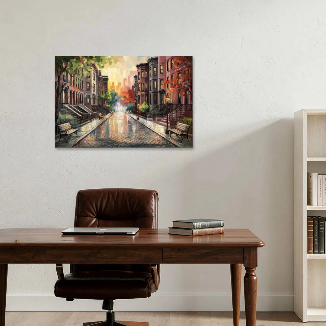 Boston Historic Neighborhoods - Canvas Wall Art - Office - 36x24