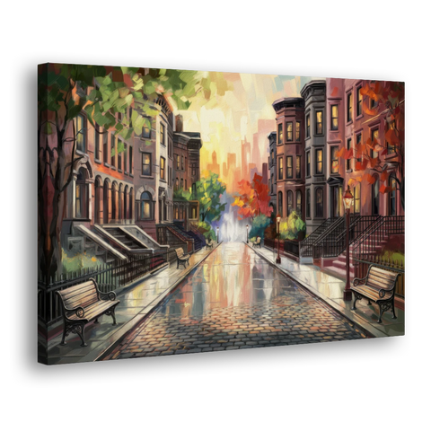 Boston Historic Neighborhoods - Canvas Wall Art - Side