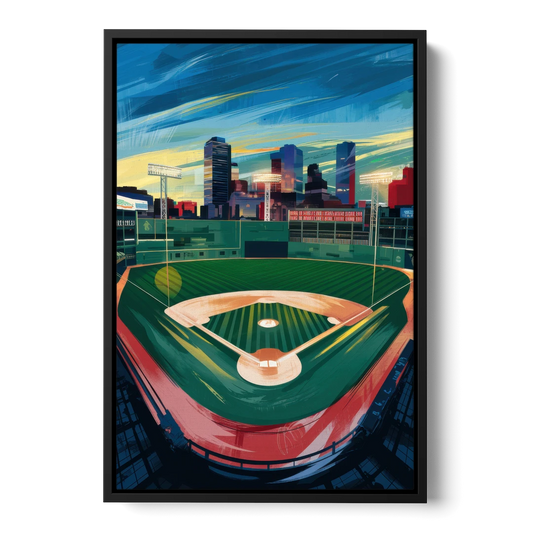 Boston Red Sox Fenway Park - Black Framed Canvas Wall Art - Front