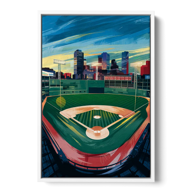 Boston Red Sox Fenway Park Front - White Canvas Wall Art