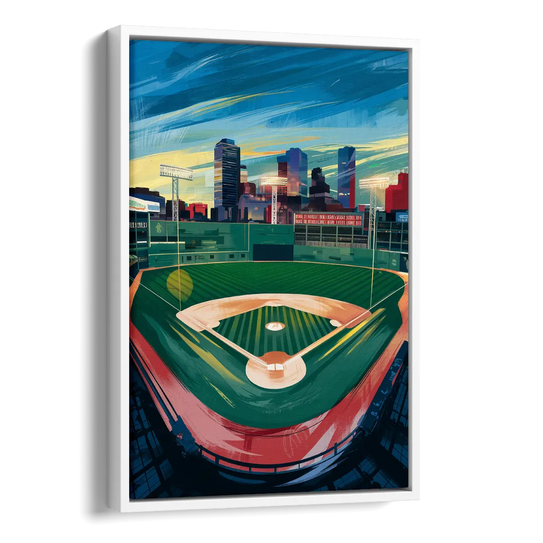 Boston Red Sox Fenway Park Side - White Canvas Wall Art