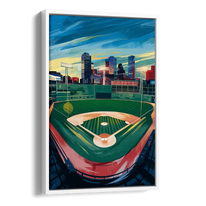 Boston Red Sox Fenway Park Side - White Canvas Wall Art
