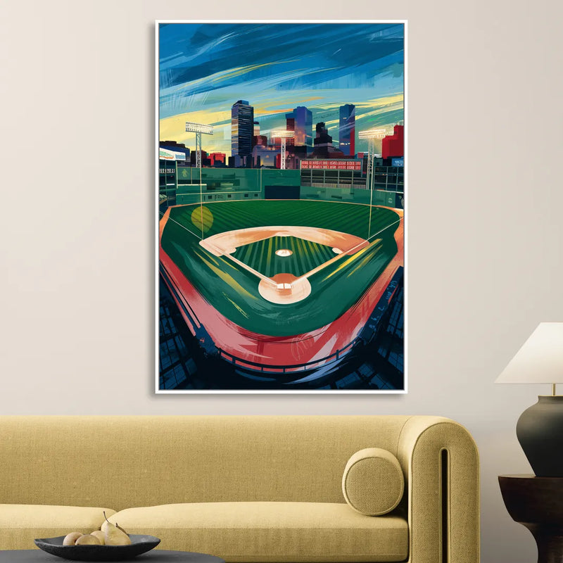 Boston Red Sox Fenway Park Sitting Room - White Canvas Wall Art
