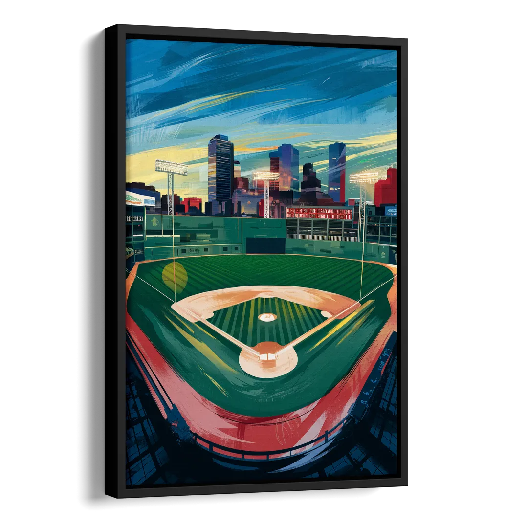 Boston Red Sox Fenway Park Side - Black Canvas Wall Art