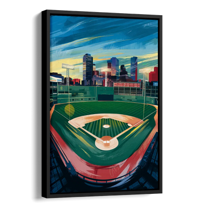 Boston Red Sox Fenway Park Side - Black Canvas Wall Art