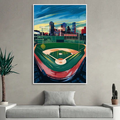 Boston Red Sox Fenway Park Living Room - White Canvas Wall Art