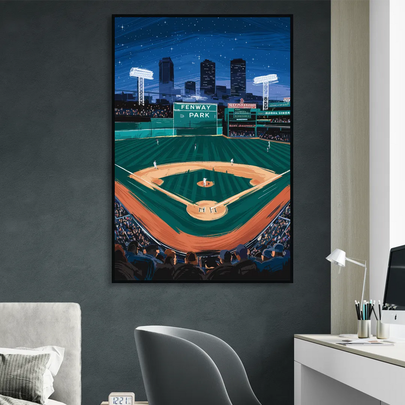 Boston Red Sox Photography Sitting Room - Black Canvas Wall Art