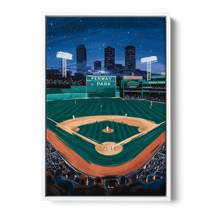 Boston Red Sox Photography Front - White Canvas Wall Art