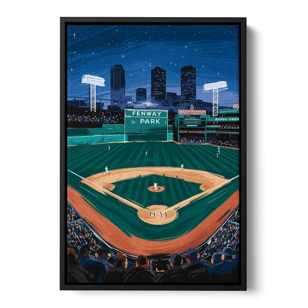 Boston Red Sox Photography Front - Black Canvas Wall Art