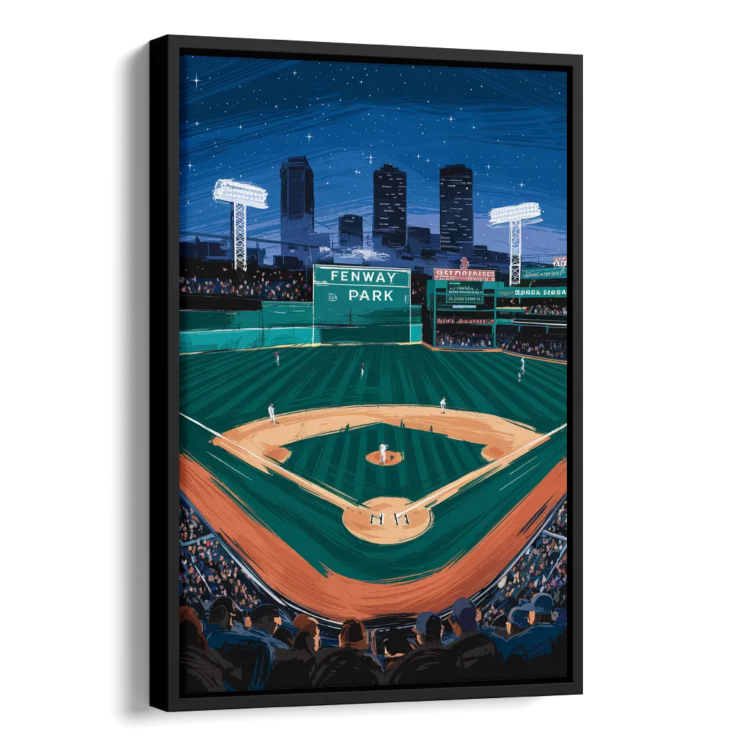 Boston Red Sox Photography Side - Black Canvas Wall Art