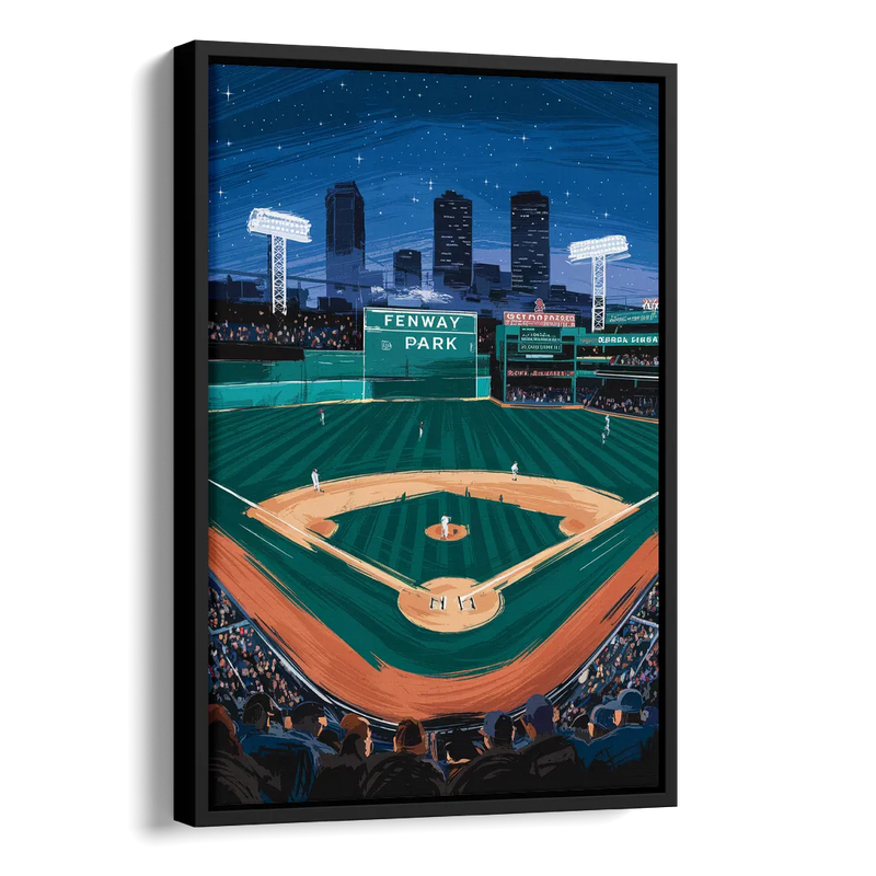Boston Red Sox Photography Side - Black Canvas Wall Art