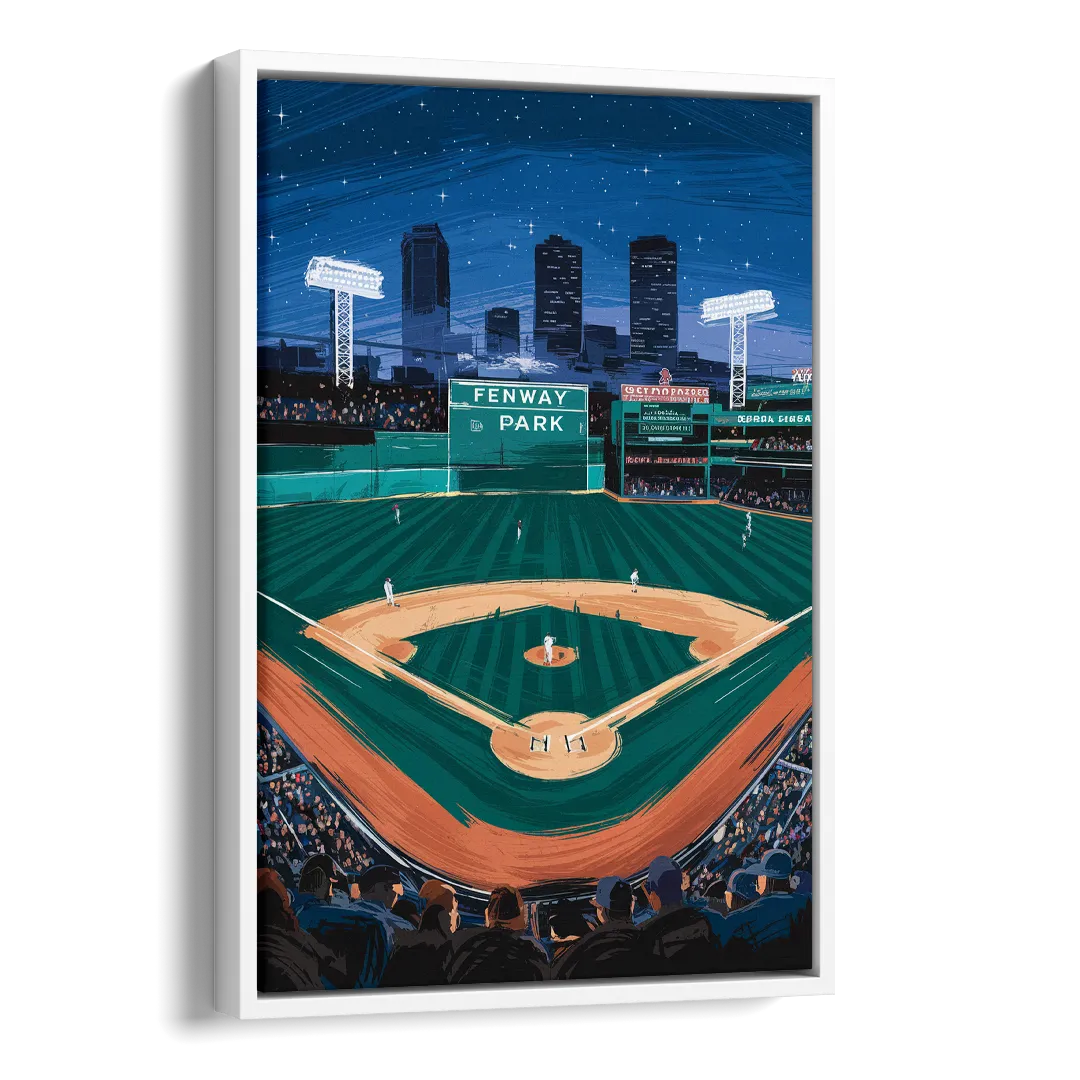 Boston Red Sox Photography Side - White Canvas Wall Art