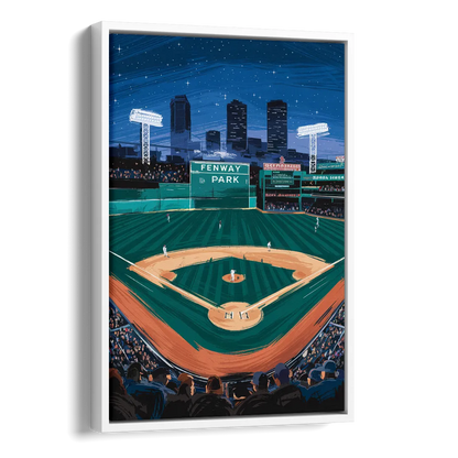 Boston Red Sox Photography Side - White Canvas Wall Art