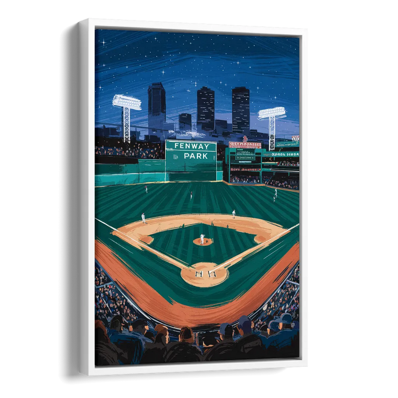 Boston Red Sox Photography Side - White Canvas Wall Art