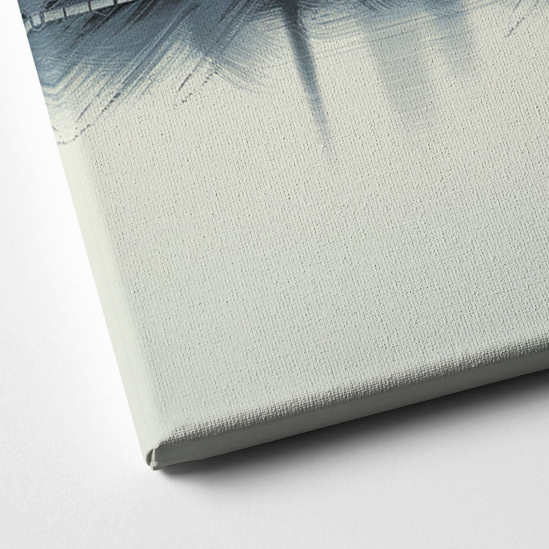 Boston Skyline In Fog Canvas Close Up