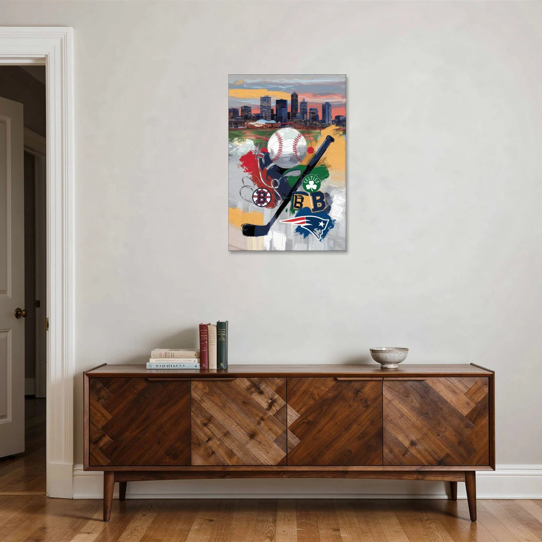 Boston Sports Teams Tribute - Canvas Wall Art - Coffee Table - 24x36