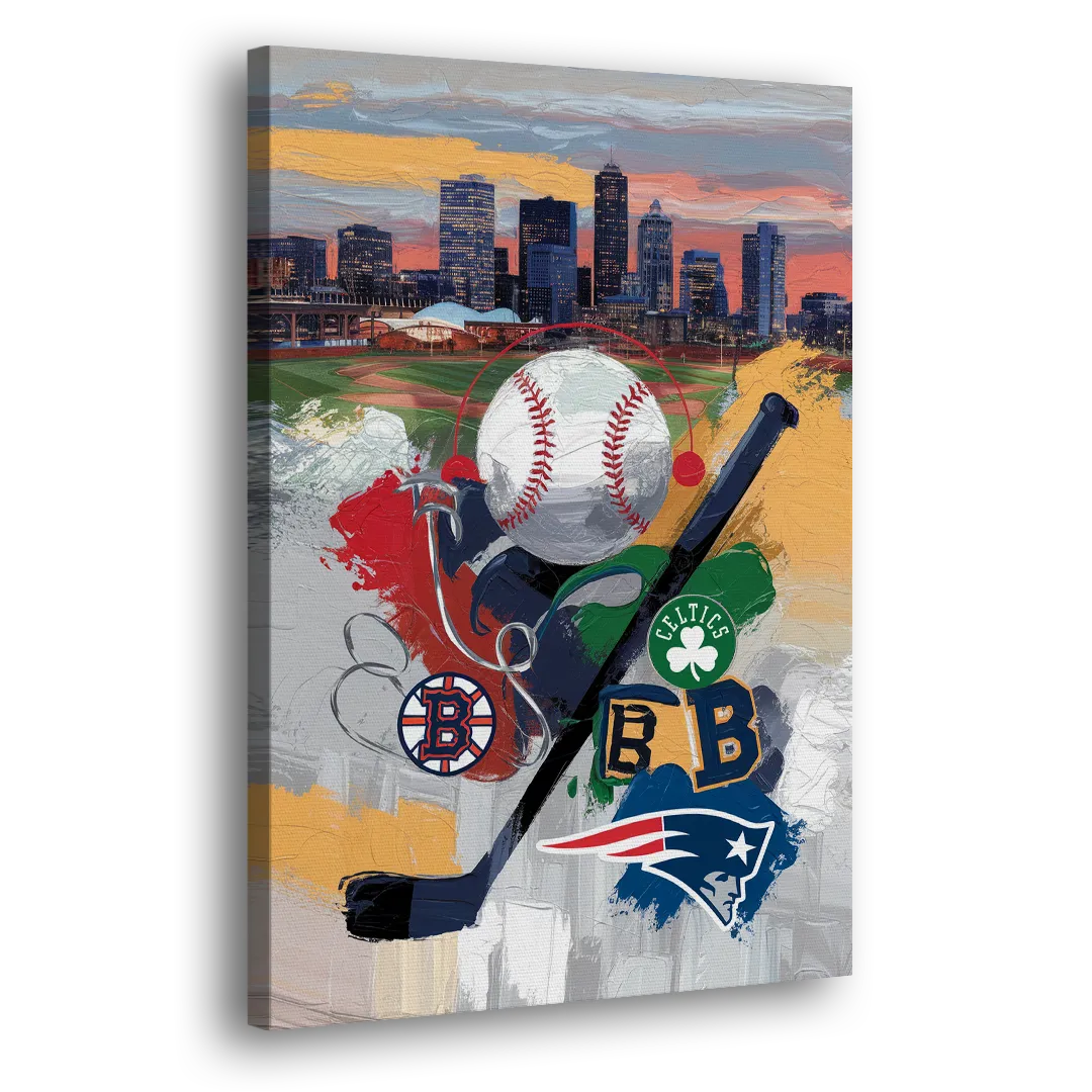 Boston Sports Teams Tribute Side - Canvas Wall Art