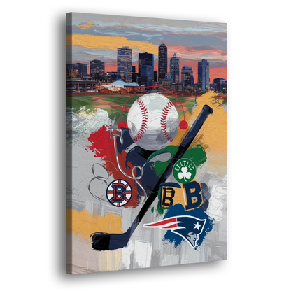 Boston Sports Teams Tribute Side - Canvas Wall Art