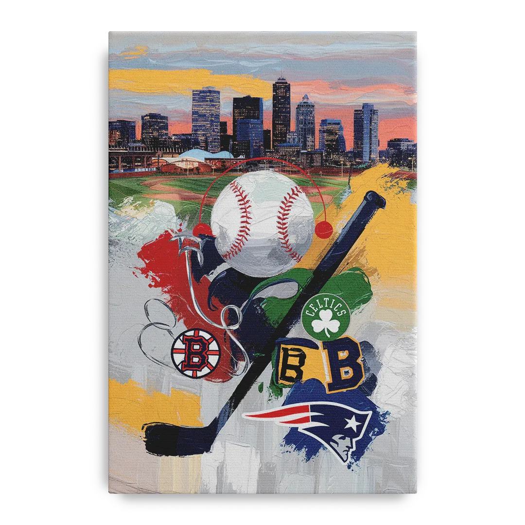 Boston Sports Teams Tribute Front - Canvas Wall Art