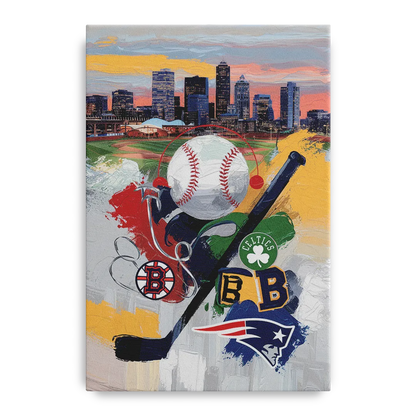 Boston Sports Teams Tribute Front - Canvas Wall Art