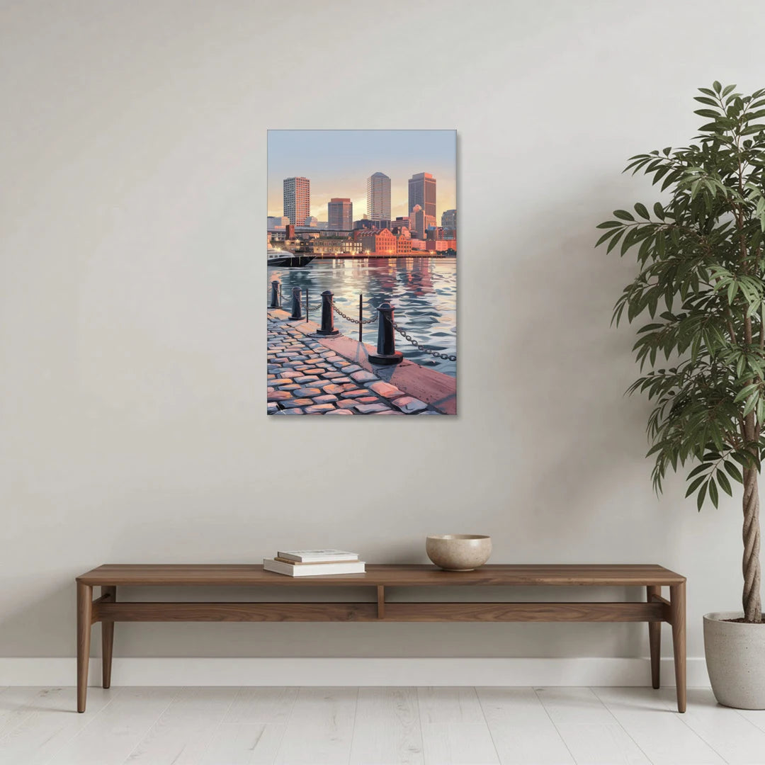 Boston Waterfront Serenity - Canvas Wall Art - Coffee Table - 24x36