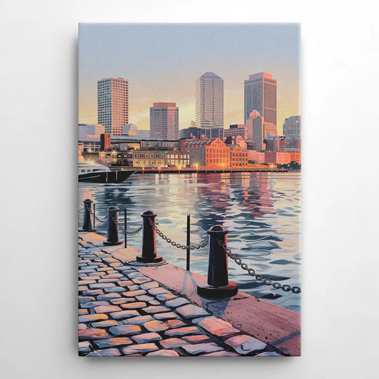 Boston Waterfront Serenity - Canvas Wall Art