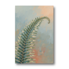 Botanical Arching Fern Frond in Early Light - Canvas Wall Art - Front