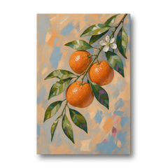 Botanical Art Prints Clementine Branch in Bloom - Canvas Wall Art - Front