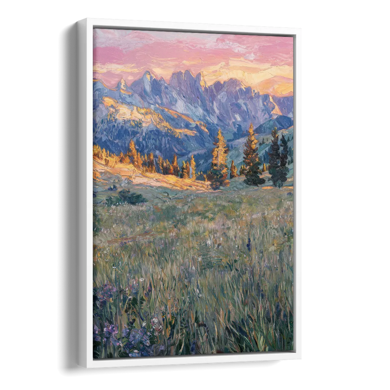 Bozeman Bridger Range Side - White Canvas Wall Art